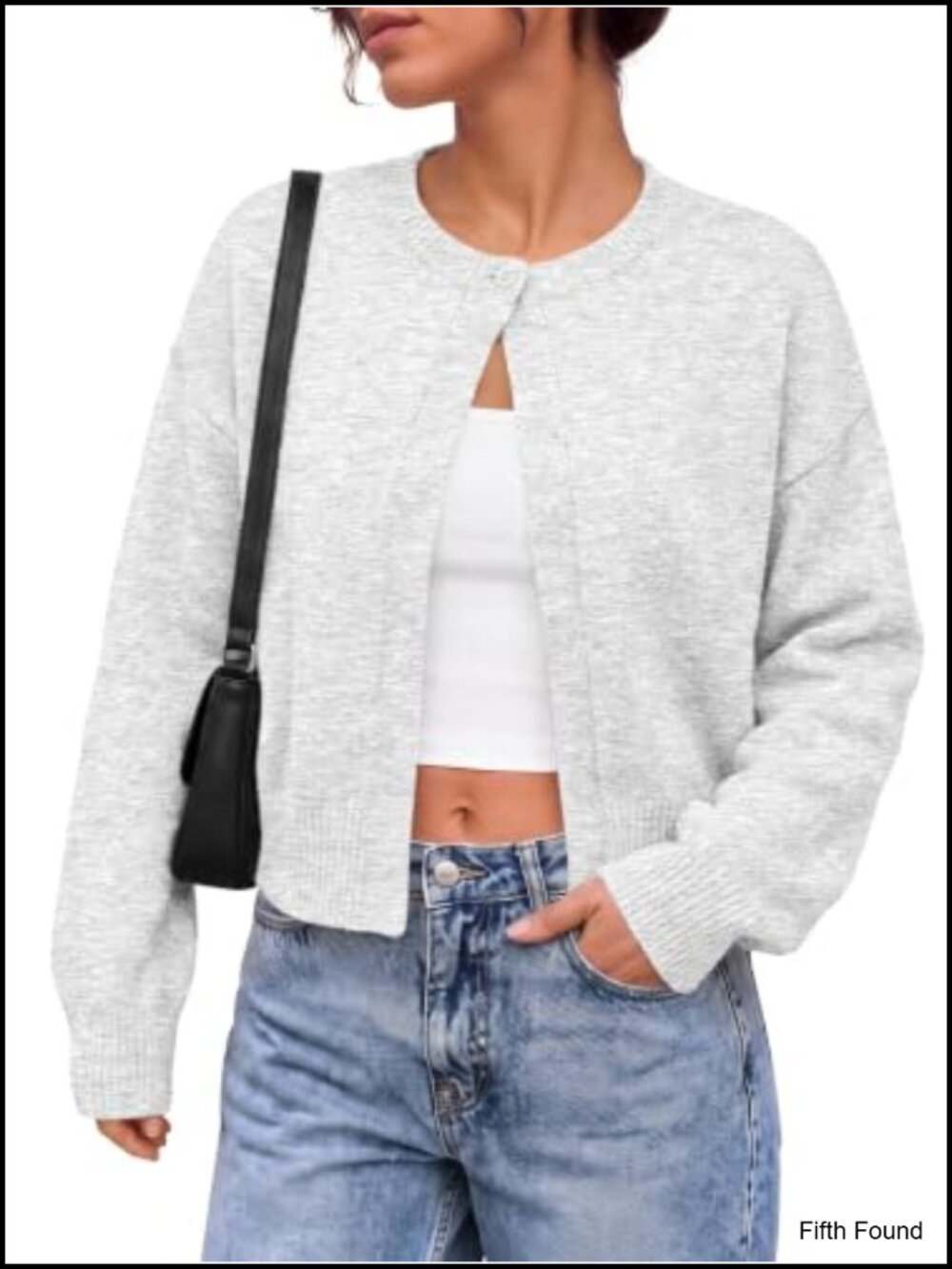 Cropped Single Button Cardigan Lightweight Fall Sweater